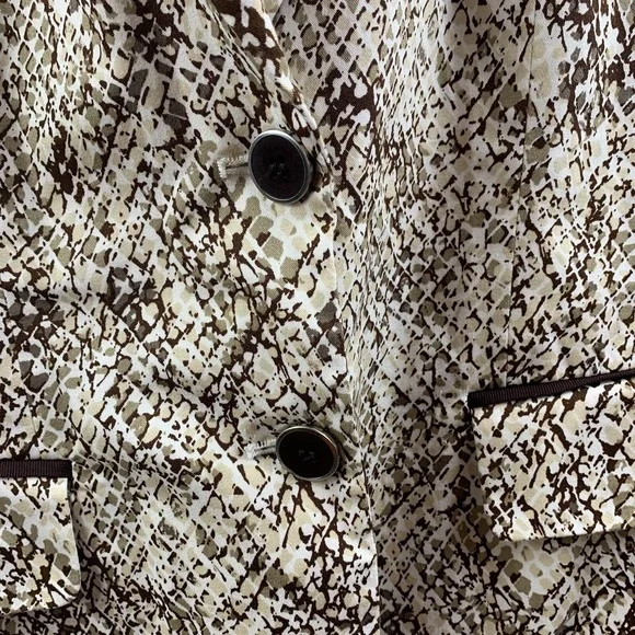 7TH Avenue Womens Jacket Blazer Career Snake Skin Print Neutral Women's Sz 10 - Picture 2 of 10